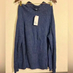Kim Rogers NWT Womens Blue Cotton Knitted Crew Neck Pullover Sweater Size XL